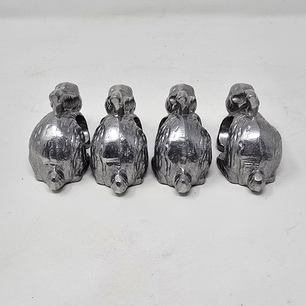 Vtg bunny rabbit napkin rings holders farmhouse easter cottagecore set of 4 - Picture 4 of 5